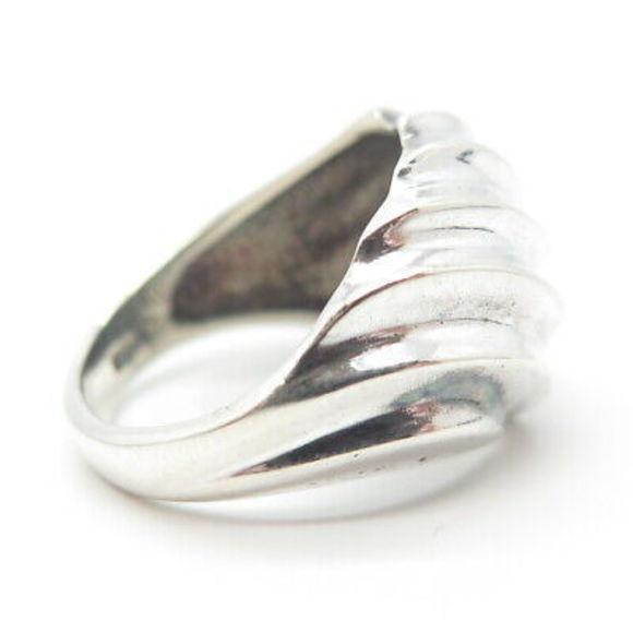 925 Sterling Silver Vintage Ribbed Ring Size 5.5 - Picture 4 of 8
